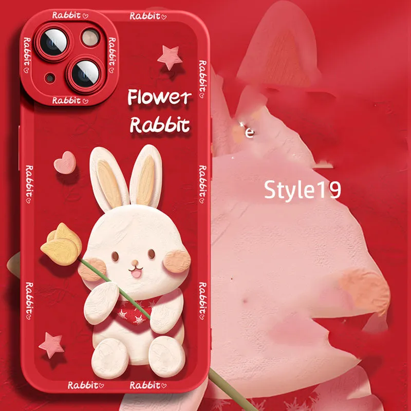 Silicone cartoon mobile phone case for Apple iPhone 14 in style02 design