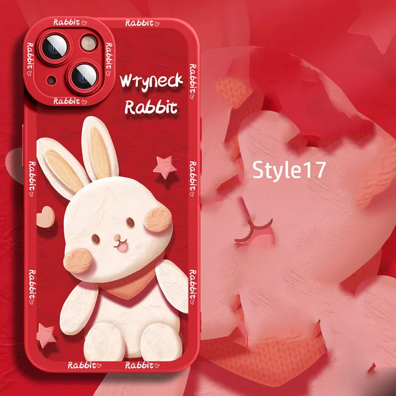 Silicone cartoon mobile phone case for Apple iPhone 14 in style02 design