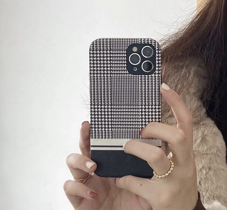 Black houndstooth soft rubber iPhone 11 phone case protective cover