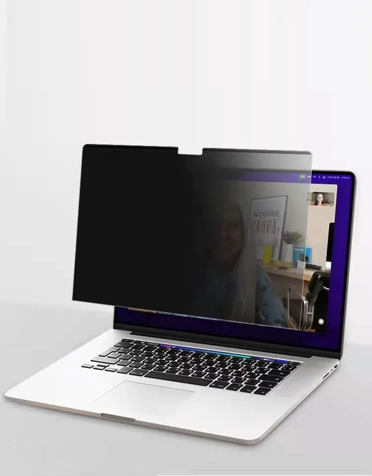 Magnetic anti camera screen film for Apple MacBook in anti-peep style with German three-layer PET construction