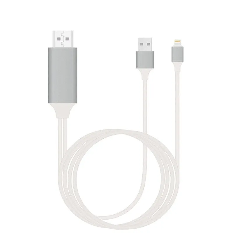 Black Lightning to HDMI cable adapter for iPhone 5 to 11 Pro Max with reversible plug