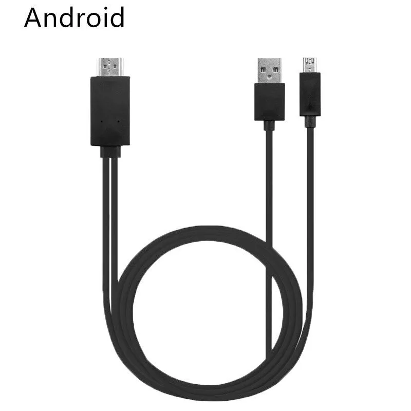 Black Lightning to HDMI cable adapter for iPhone 5 to 11 Pro Max with reversible plug