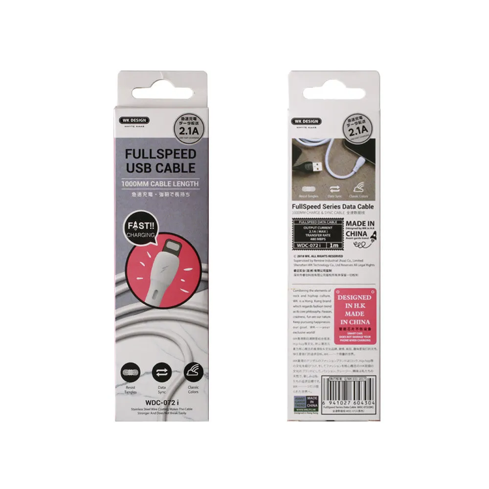 1m fast charging cable USB single-head in black on white background