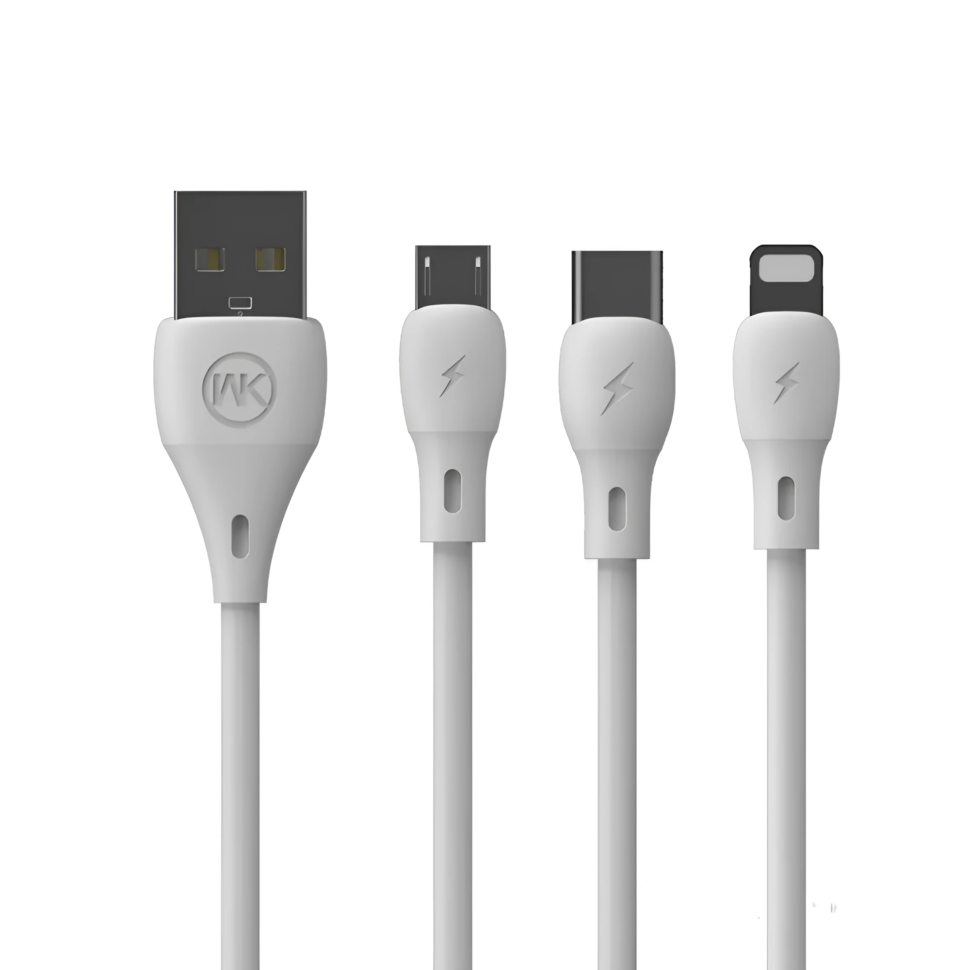 1m fast charging cable USB single-head in black on white background