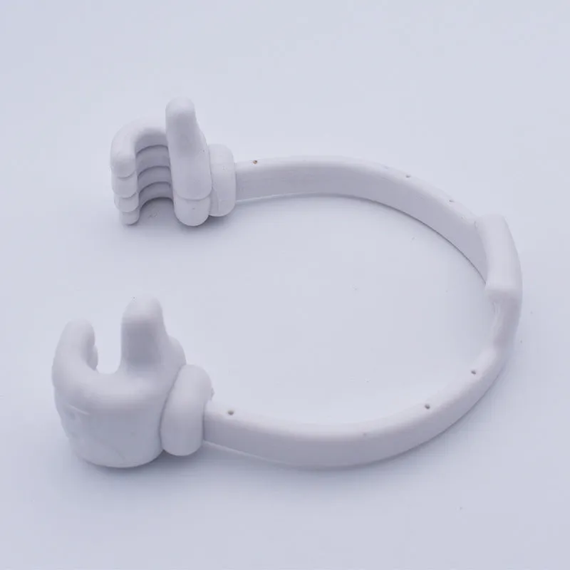 Polypropylene desktop stand holding a mobile phone in a comfortable viewing position