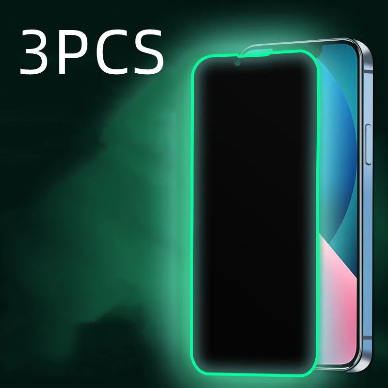 Luminous privacy tempered glass screen protector for iPhone, anti-peeping full coverage airbag edge
