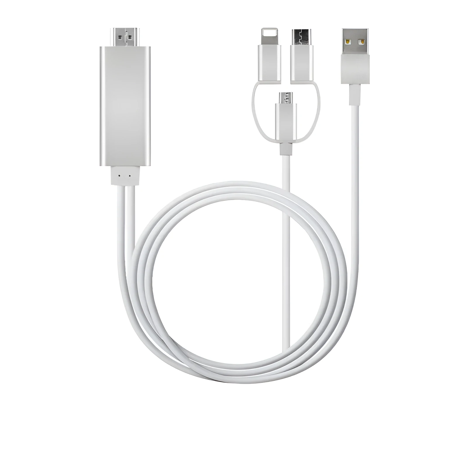 HDMI cable converter adapter 2m copper core in black and silver, model 9519