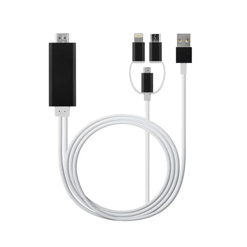 HDMI cable converter adapter 2m copper core in black and silver, model 9519