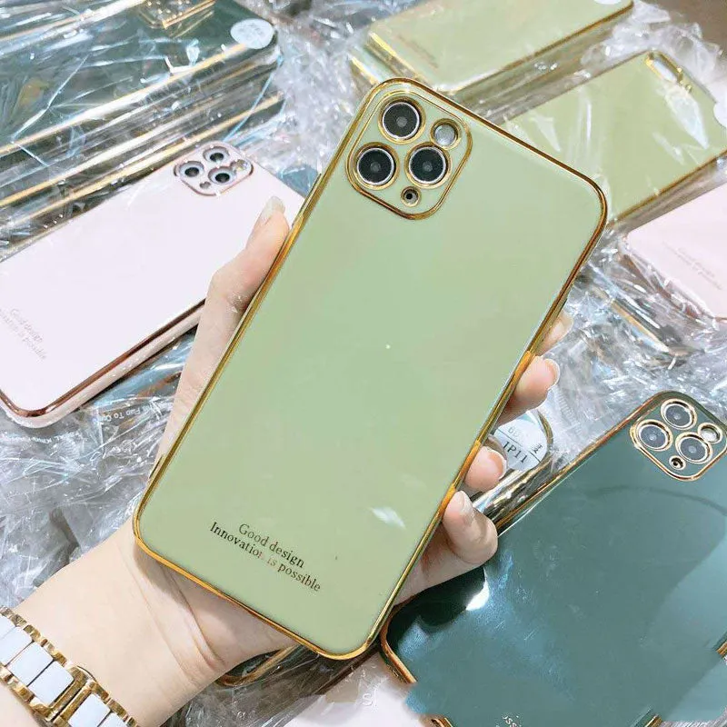 Electroplating silicone soft phone case for iPhone XS Max in solid pink colour