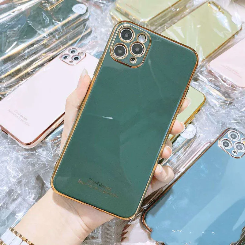 Electroplating silicone soft phone case for iPhone XS Max in solid pink colour