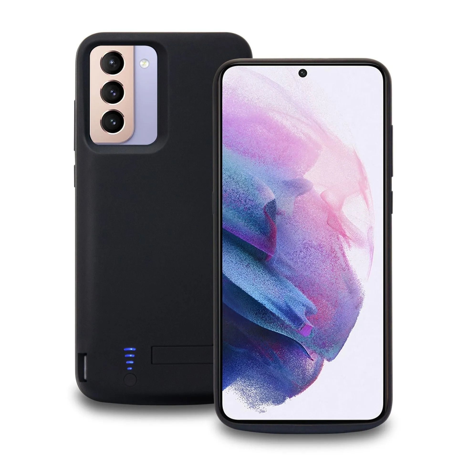 Large capacity phone case wireless power bank matte black with multi-port USB output for Samsung and other phones