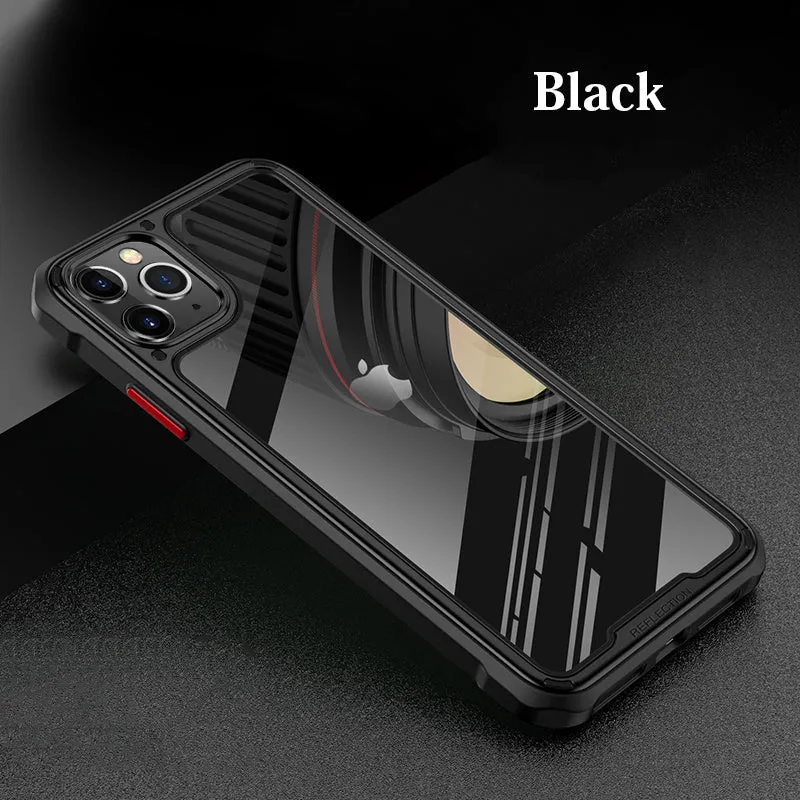 Transparent silicone phone case for iPhone 11 in business style with PU and TPU materials