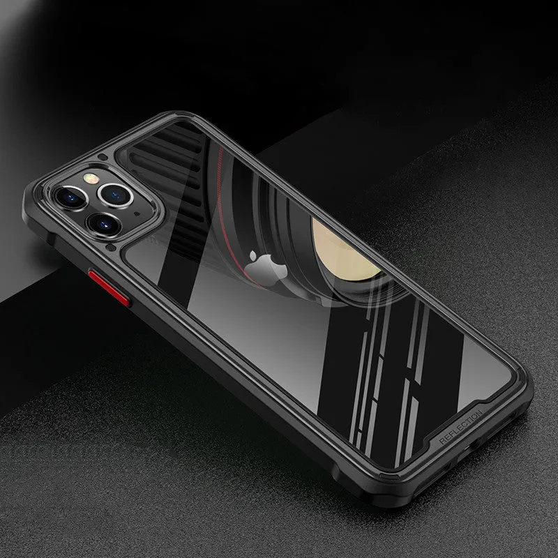 Transparent silicone phone case for iPhone 11 in business style with PU and TPU materials