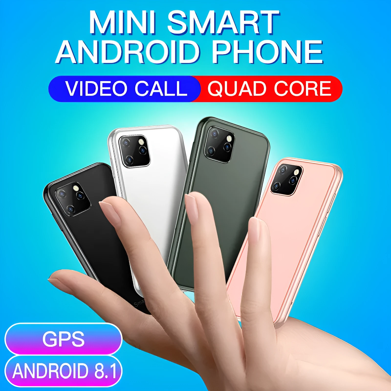 Android pocket dual camera smartphone in Cherry Blossom Powder colour, straight plate design
