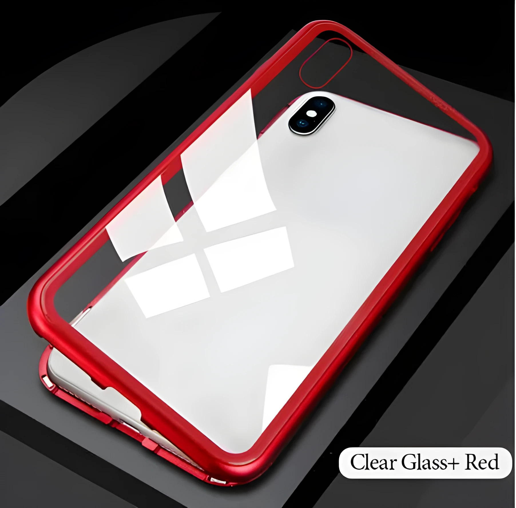 PC metal edge phone case for iPhone Samsung back cover in black transparent option