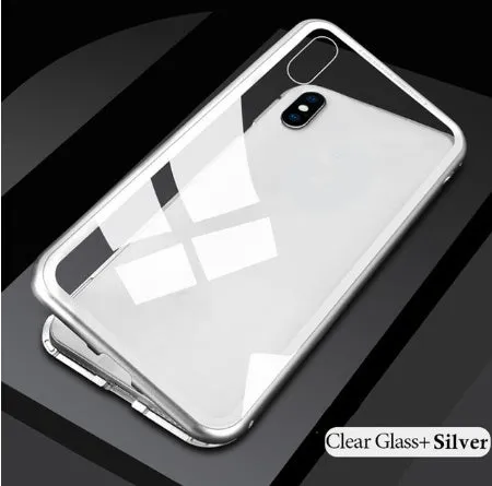 PC metal edge phone case for iPhone Samsung back cover in black transparent option