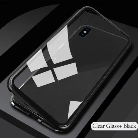 PC metal edge phone case for iPhone Samsung back cover in black transparent option