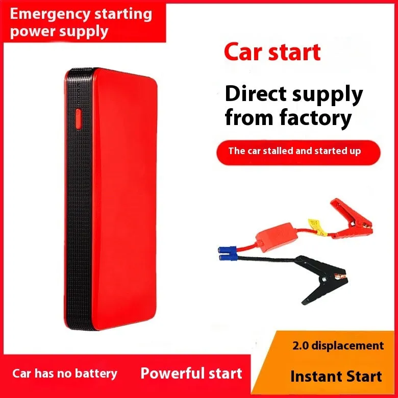 Automobile emergency start power source power bank with plastic body and 20000mAh capacity in black label