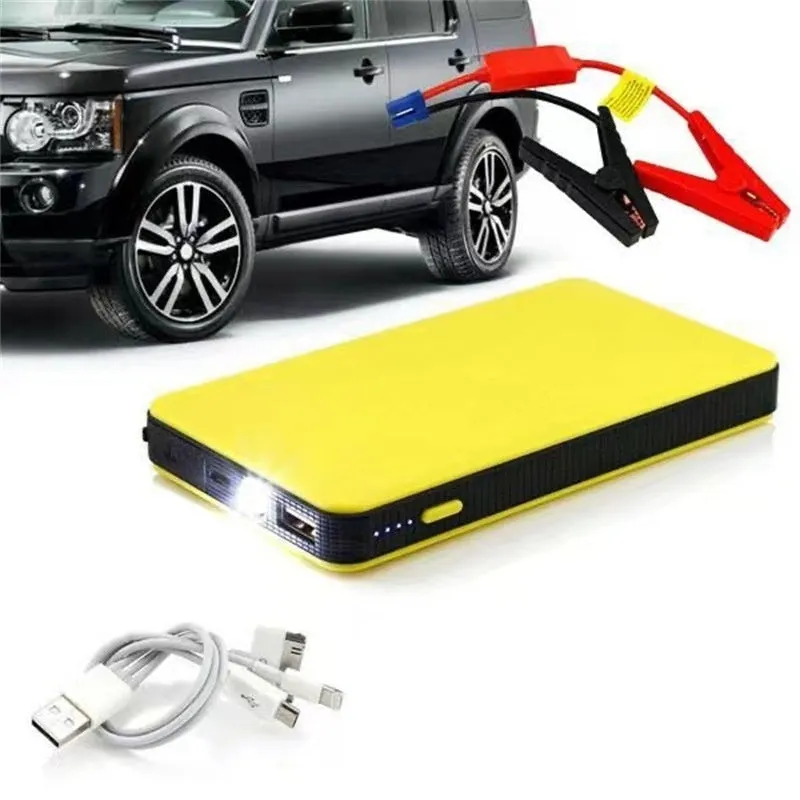 Automobile emergency start power source power bank with plastic body and 20000mAh capacity in black label