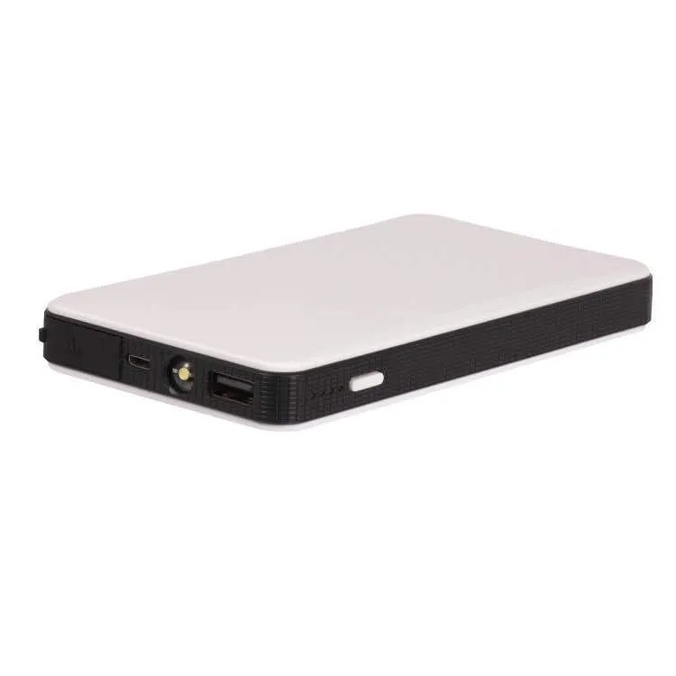 Automobile emergency start power source power bank with plastic body and 20000mAh capacity in black label