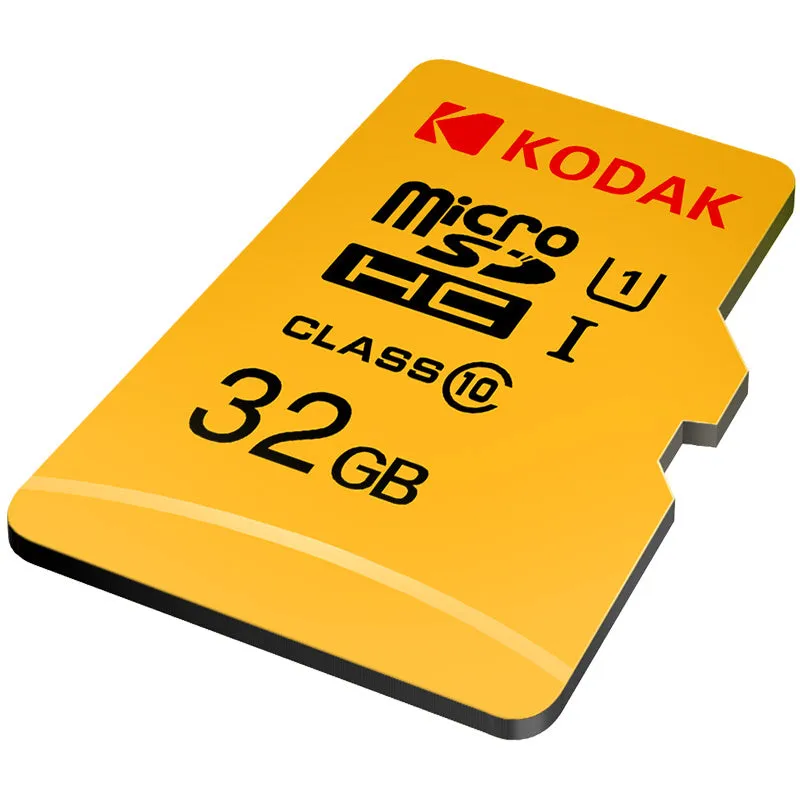 Yellow Class 10 micro SD memory card for dash cam and tablet storage expansion