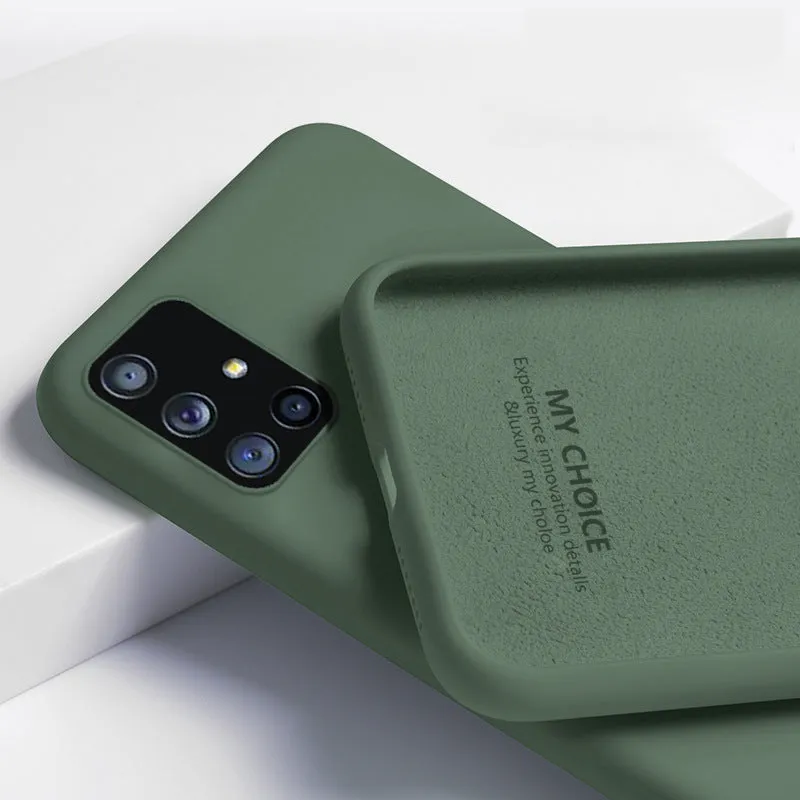 Samsung Liquid Silicone Phone Case back cover in solid colour simple style with smooth grip surface for Samsung A20, S20, S10, A51