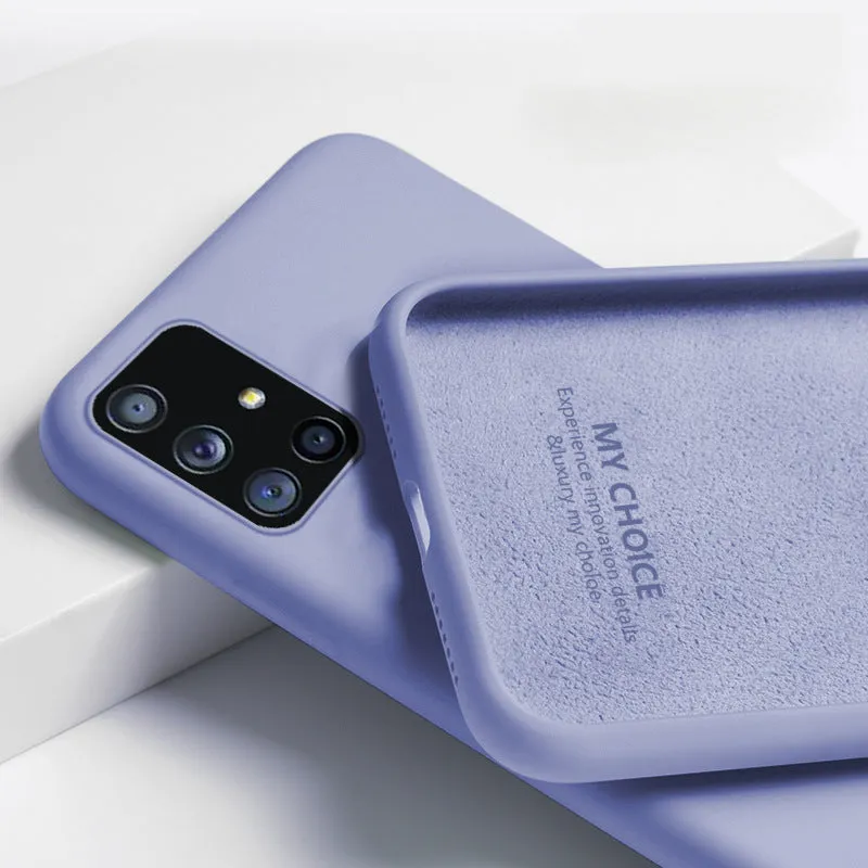 Samsung Liquid Silicone Phone Case back cover in solid colour simple style with smooth grip surface for Samsung A20, S20, S10, A51