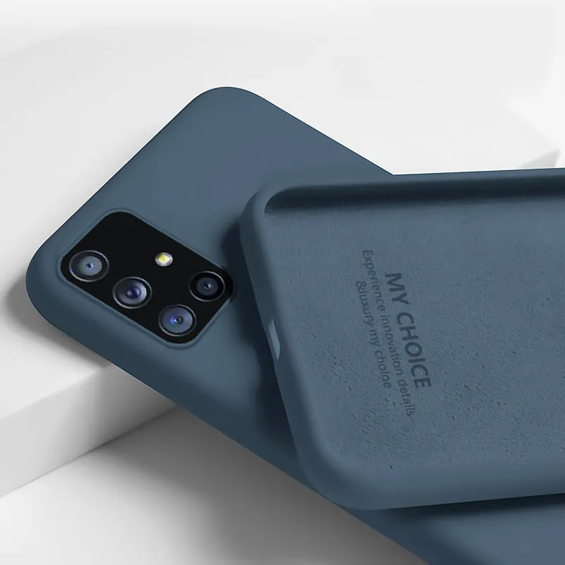 Samsung Liquid Silicone Phone Case back cover in solid colour simple style with smooth grip surface for Samsung A20, S20, S10, A51
