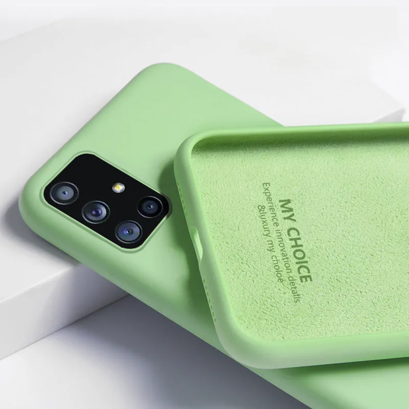 Samsung Liquid Silicone Phone Case back cover in solid colour simple style with smooth grip surface for Samsung A20, S20, S10, A51