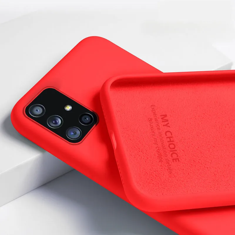 Samsung Liquid Silicone Phone Case back cover in solid colour simple style with smooth grip surface for Samsung A20, S20, S10, A51