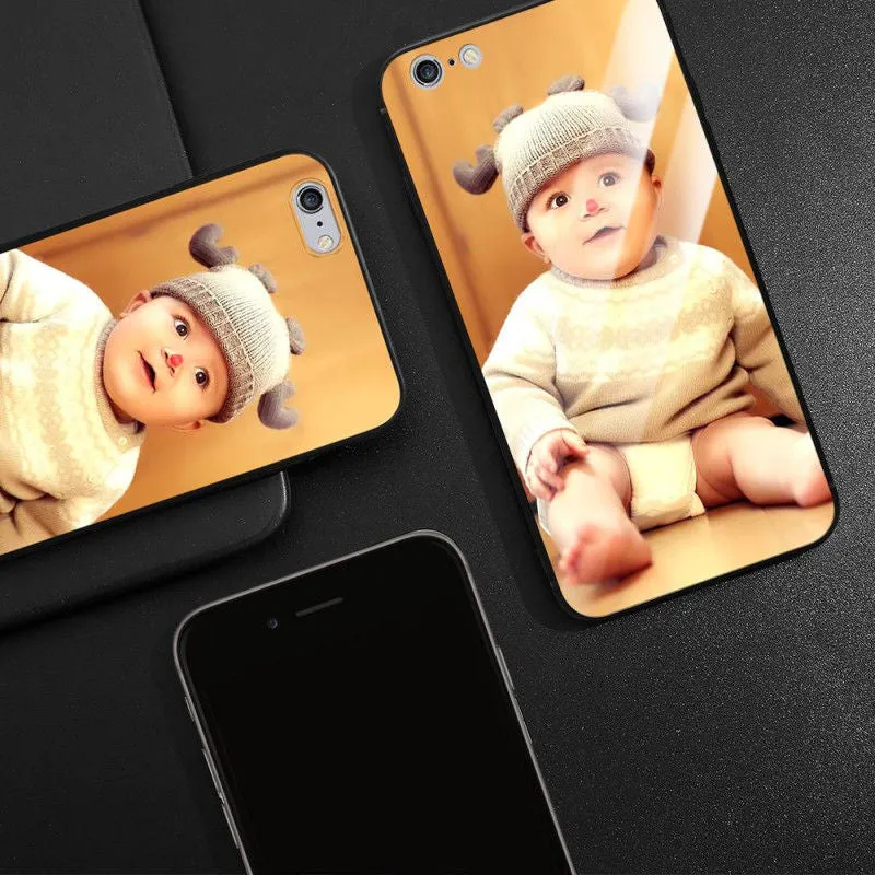 A slim, patterned iPhone case showing its raised edges around the camera and screen cutouts.