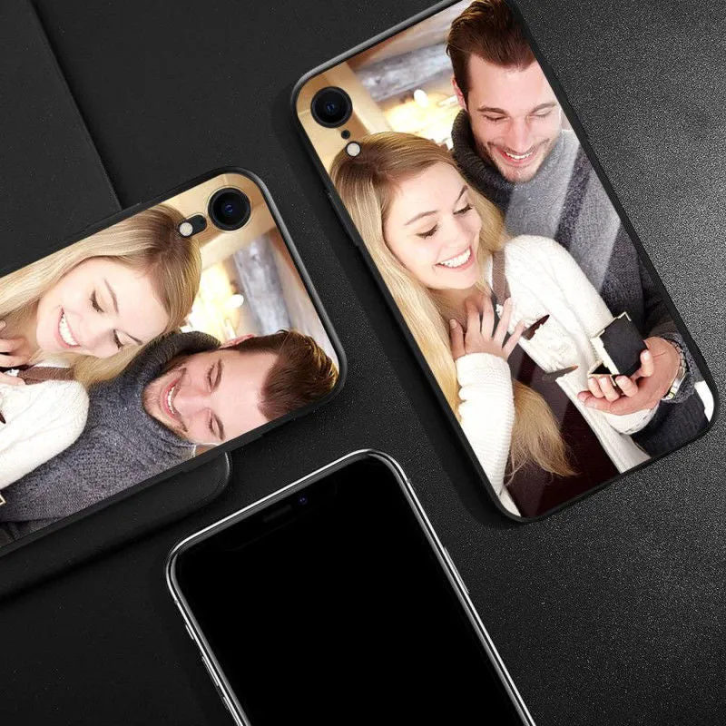 A slim, patterned iPhone case showing its raised edges around the camera and screen cutouts.