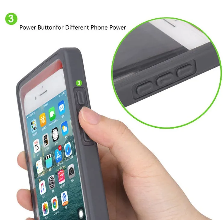 Grey touch screen waterproof phone bag 18.5x9cm for river rafting outdoor use