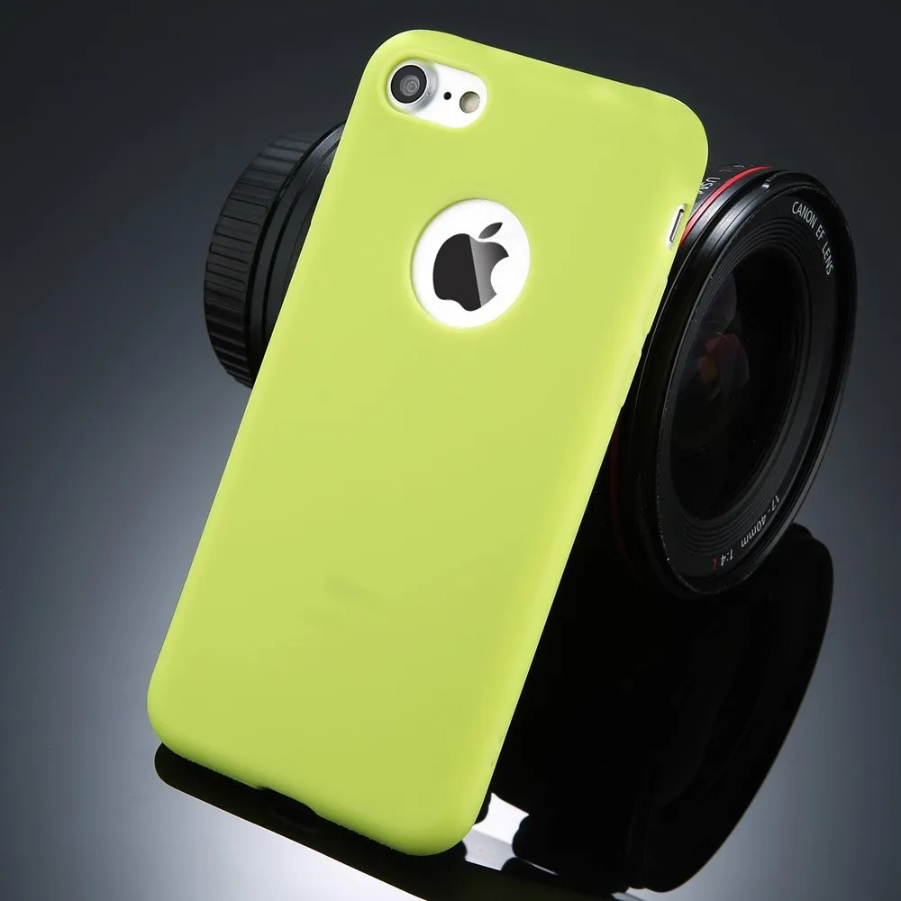 Soft silicon TPU iPhone back cover case in multiple colours including pink, blue, and black.