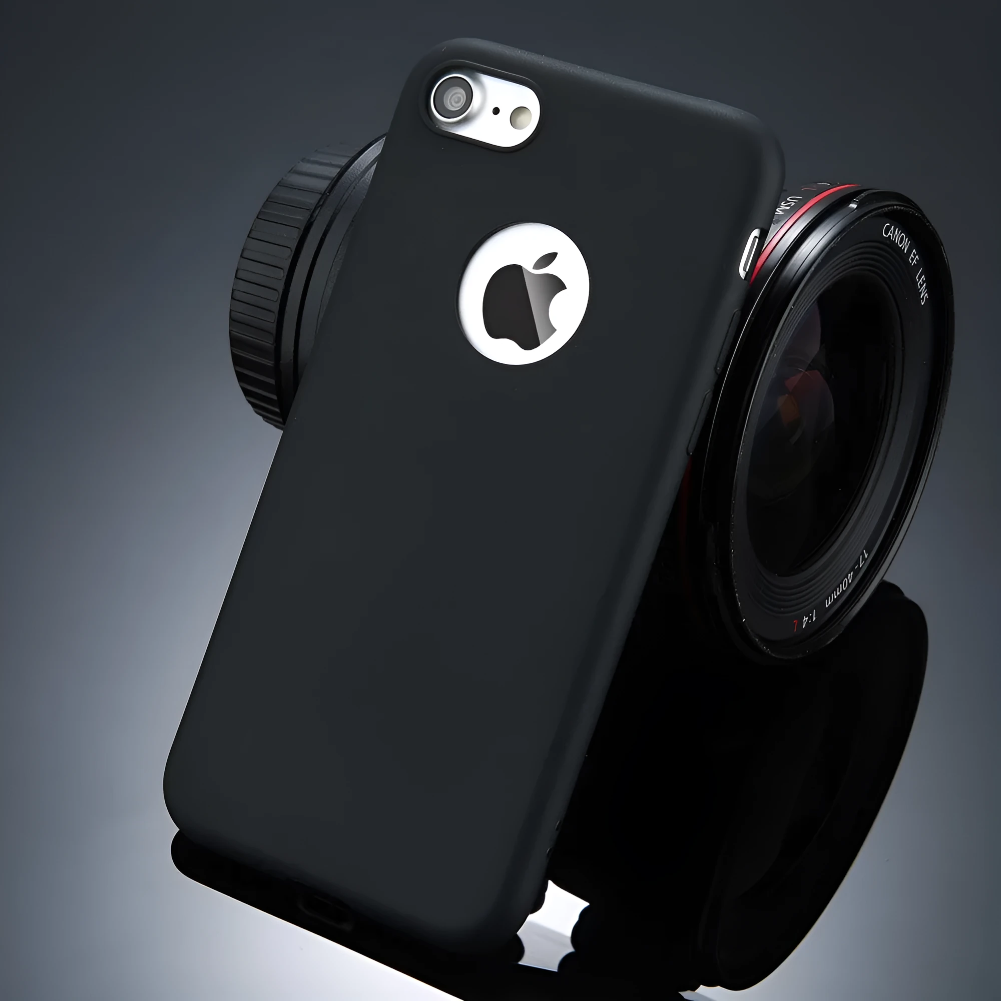 Soft silicon TPU iPhone back cover case in multiple colours including pink, blue, and black.