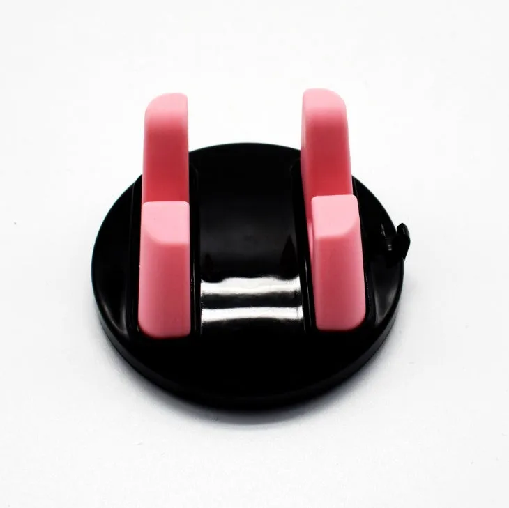 Mini dashboard car cell phone holder with silicone grip and 360-degree rotation in black