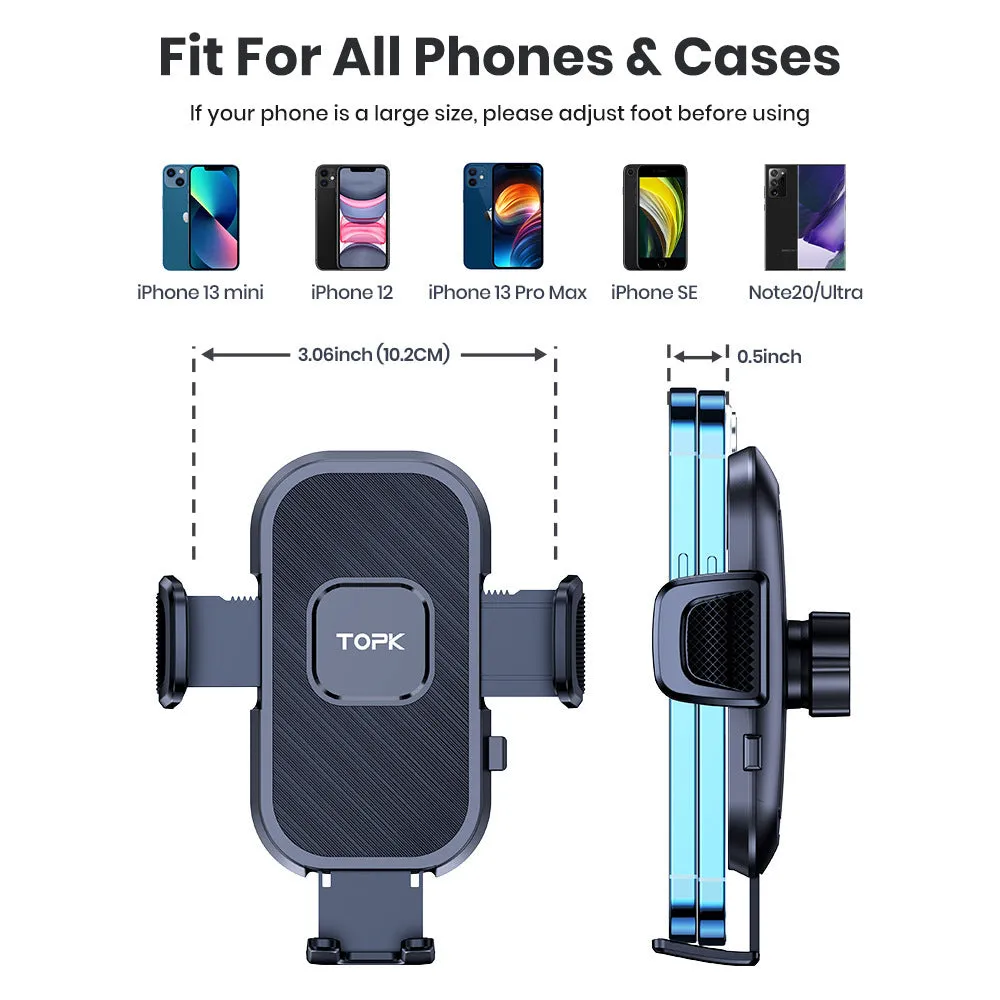 Car rotating air outlet phone holder with hook for universal mobile phone and navigator mounting