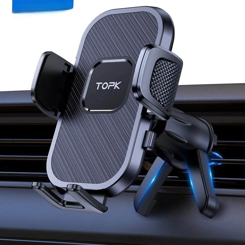 Car rotating air outlet phone holder with hook for universal mobile phone and navigator mounting