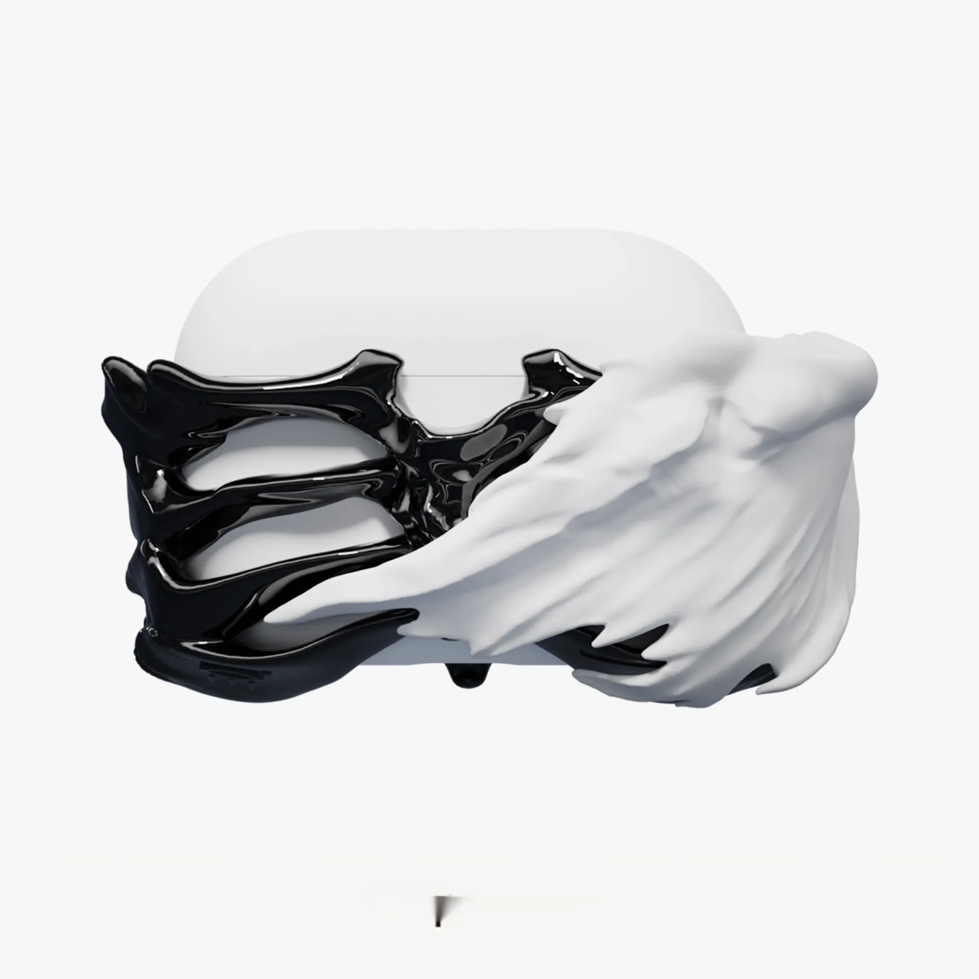 Skeleton wings silicone hard case for AirPods Pro in black with wing design