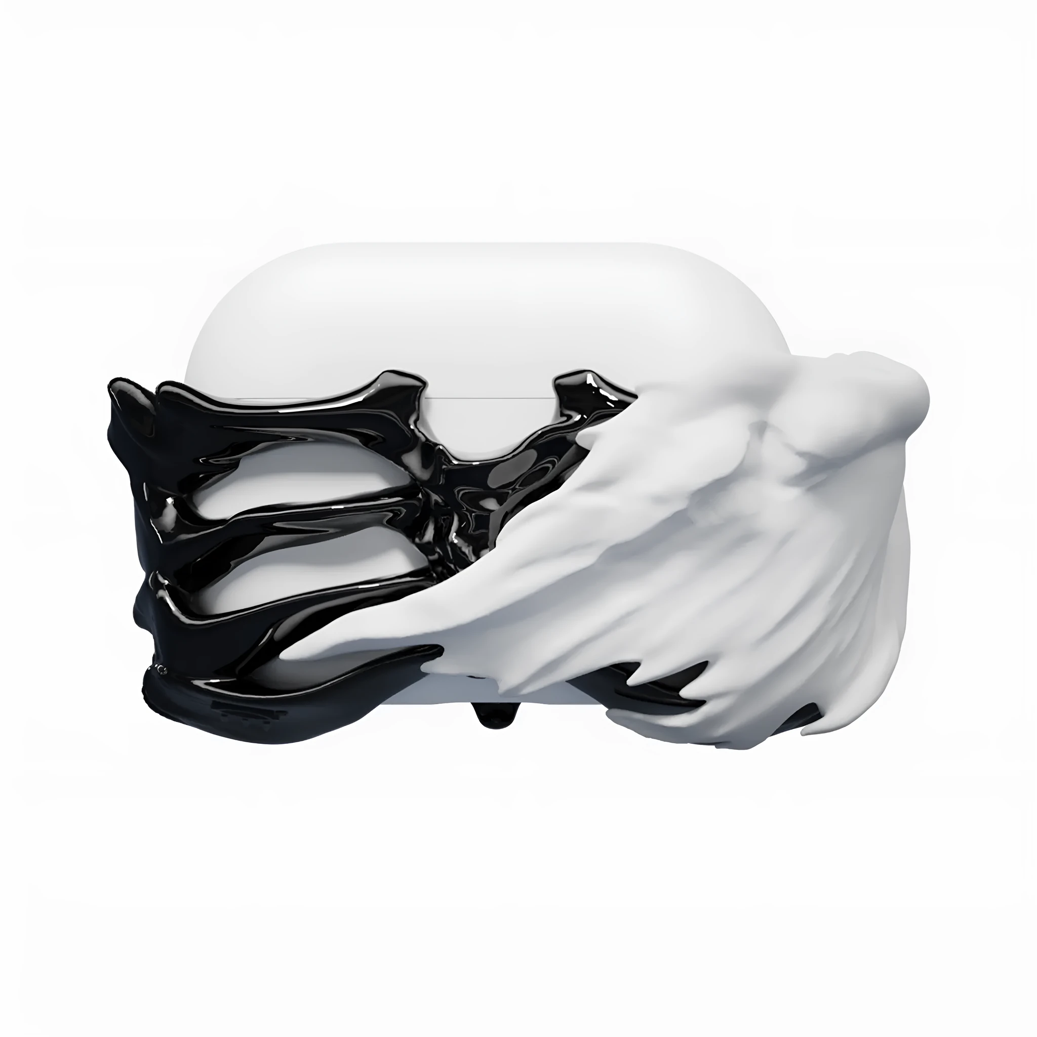 Skeleton wings silicone hard case for AirPods Pro in black with wing design