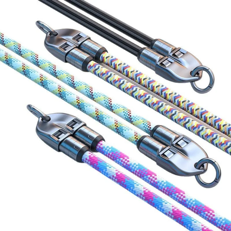 Black alloy two-in-one lanyard data cable with type-C PD fast charge less than 0.5m