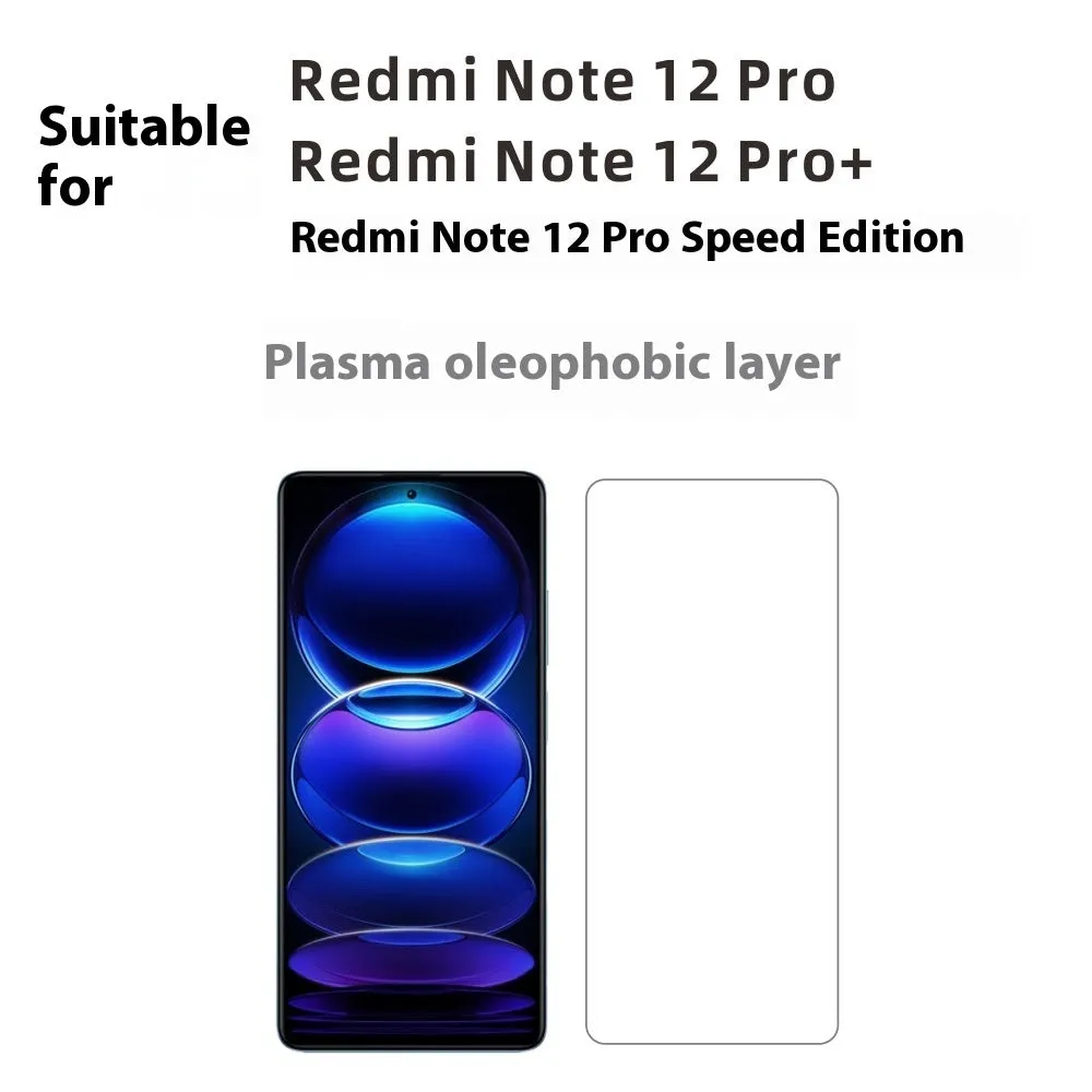Tempered glass screen protector for Redmi Note 12 Pro with oleophobic coating