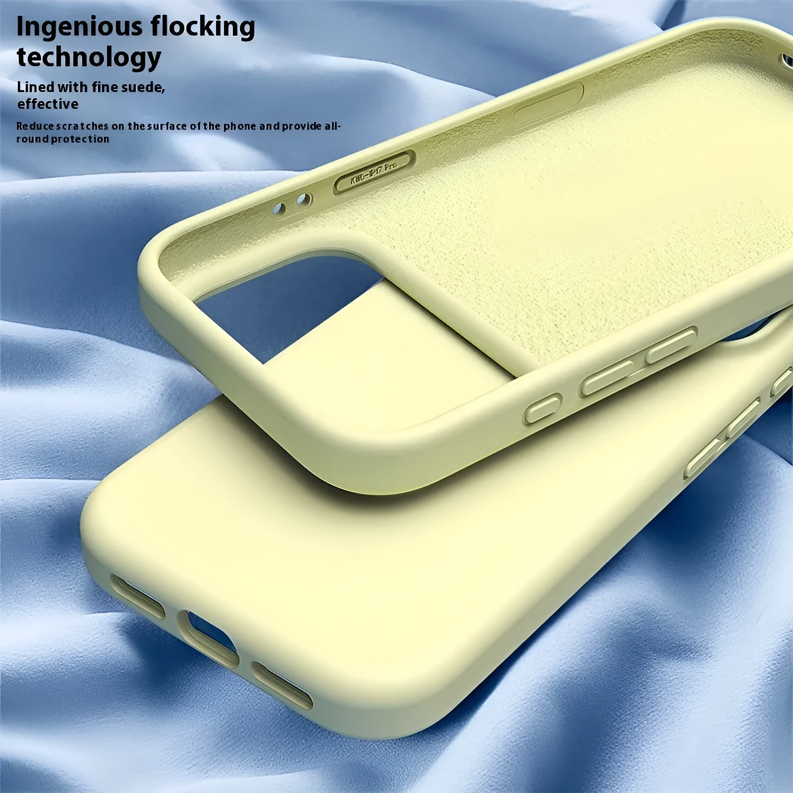 Liquid silicone phone case in antique white for iPhone 17 with soft-touch finish and anti-fingerprint surface