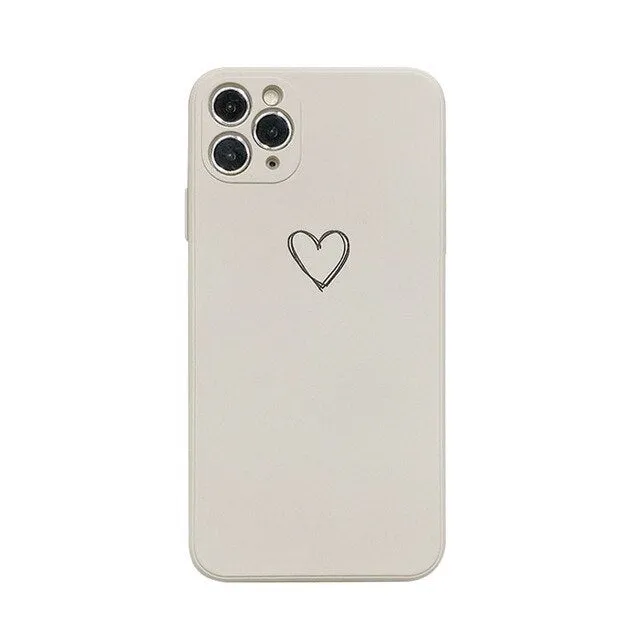 Silicone TPU phone case for Apple iPhone in solid colours black, green, pink, purple, red, white, grey, and light green.