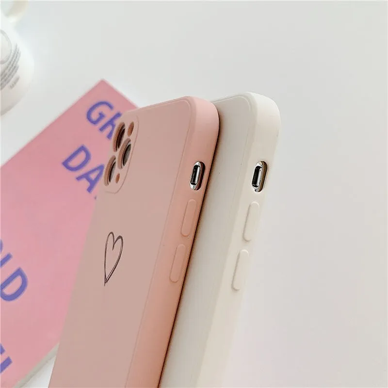 Silicone TPU phone case for Apple iPhone in solid colours black, green, pink, purple, red, white, grey, and light green.