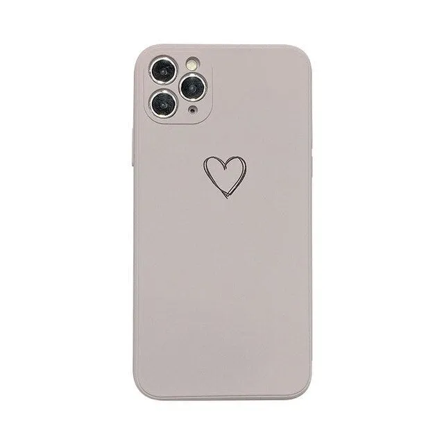 Silicone TPU phone case for Apple iPhone in solid colours black, green, pink, purple, red, white, grey, and light green.