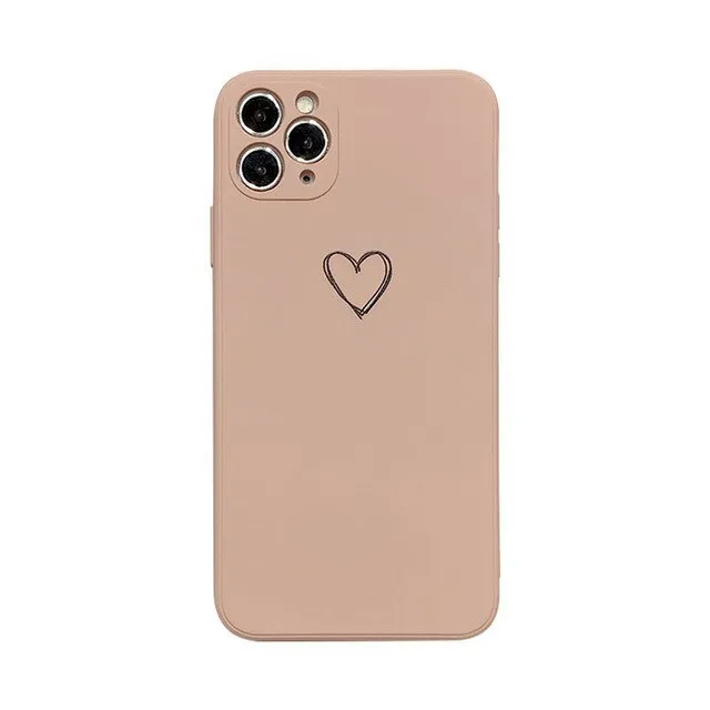 Silicone TPU phone case for Apple iPhone in solid colours black, green, pink, purple, red, white, grey, and light green.