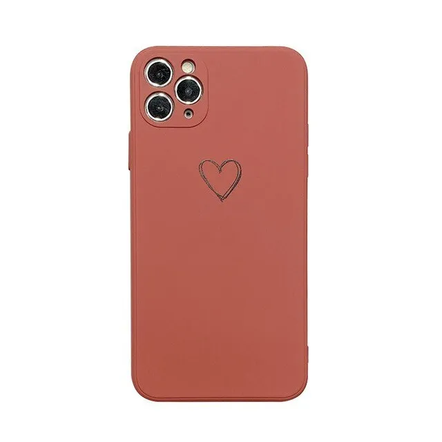Silicone TPU phone case for Apple iPhone in solid colours black, green, pink, purple, red, white, grey, and light green.