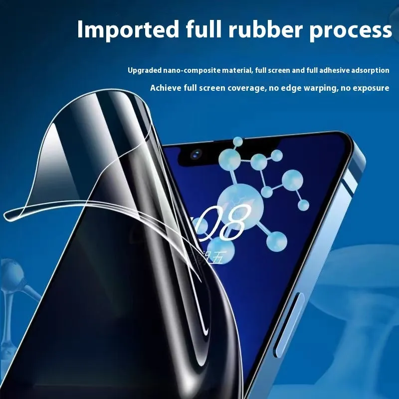 360 degree peep-proof TPU screen protector for iPhone 16, blue light frosted finish, privacy soft film