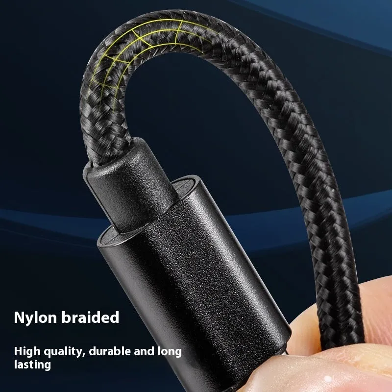 Typec phone fast charge data cable nylon woven 60W Type-C USB C black blue gold pink purple red white